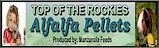 Top of the Rockies alfalfa pellets produced by Manzanola Feeds.